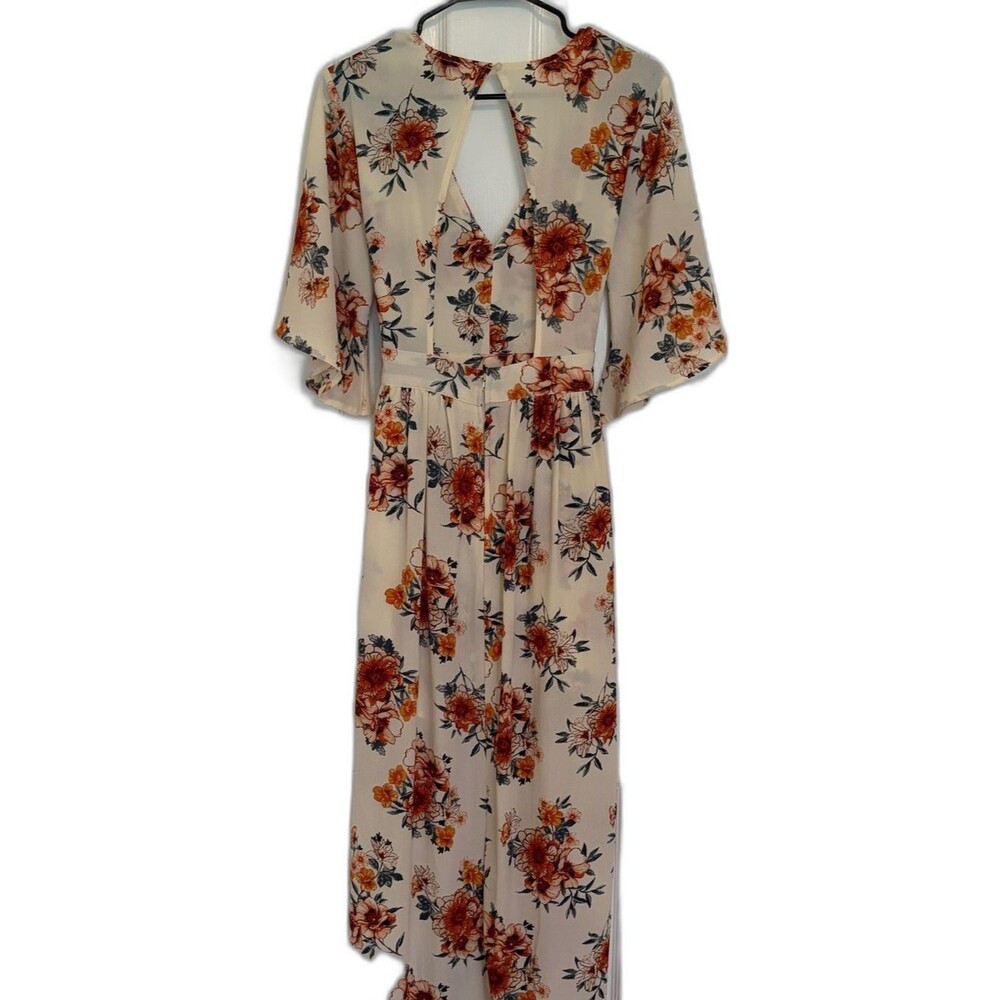Rue21 Cream Floral High-Low Maxi Dress with Shorts - Size L - Picture 2 of 6